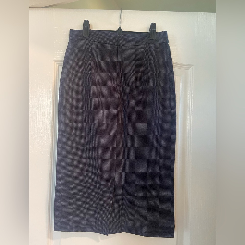 Navy blue polka dot pencil skirt - banana republic